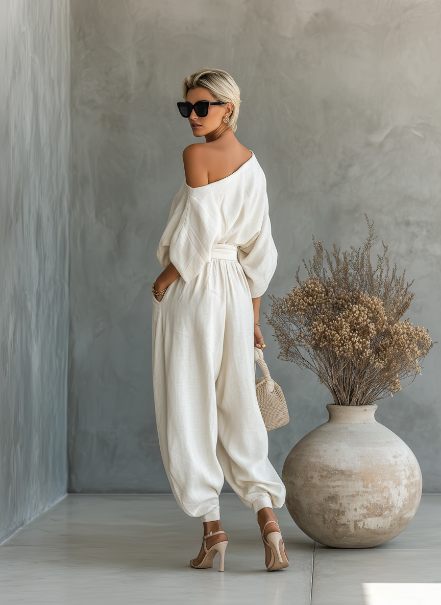 ANNORA™ | Linen Off-Shoulder Co-Ord