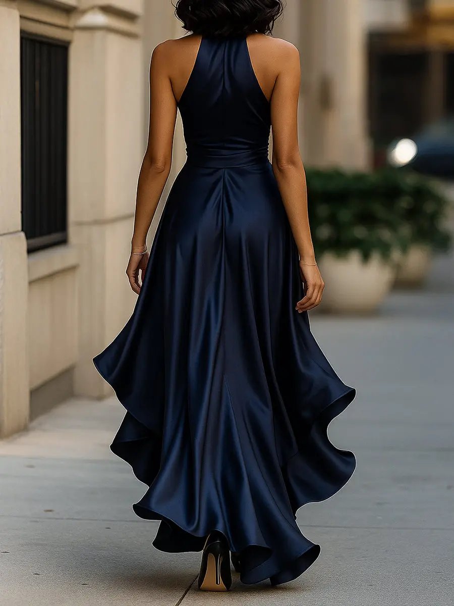 ELOWEN™ | Satin Halterneck Gown
