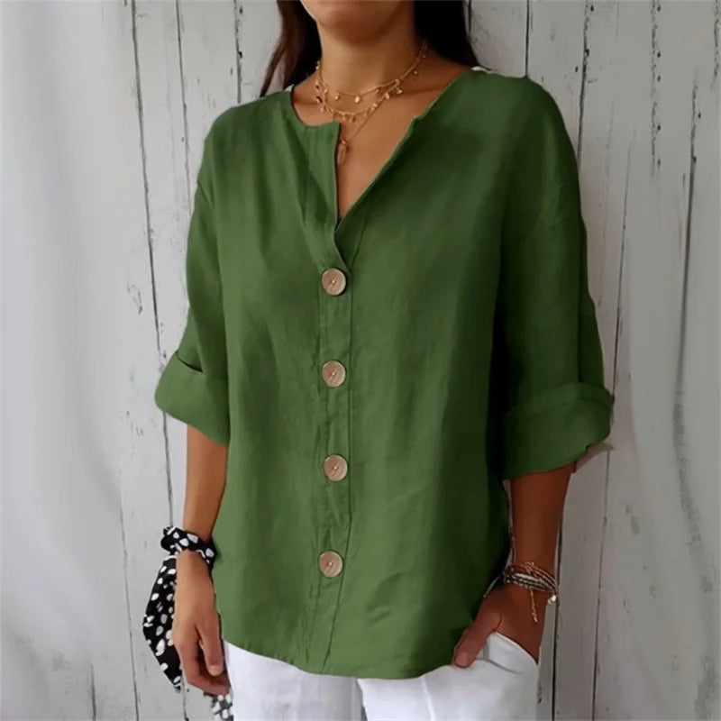ELENA™ | Button-Front Blouse