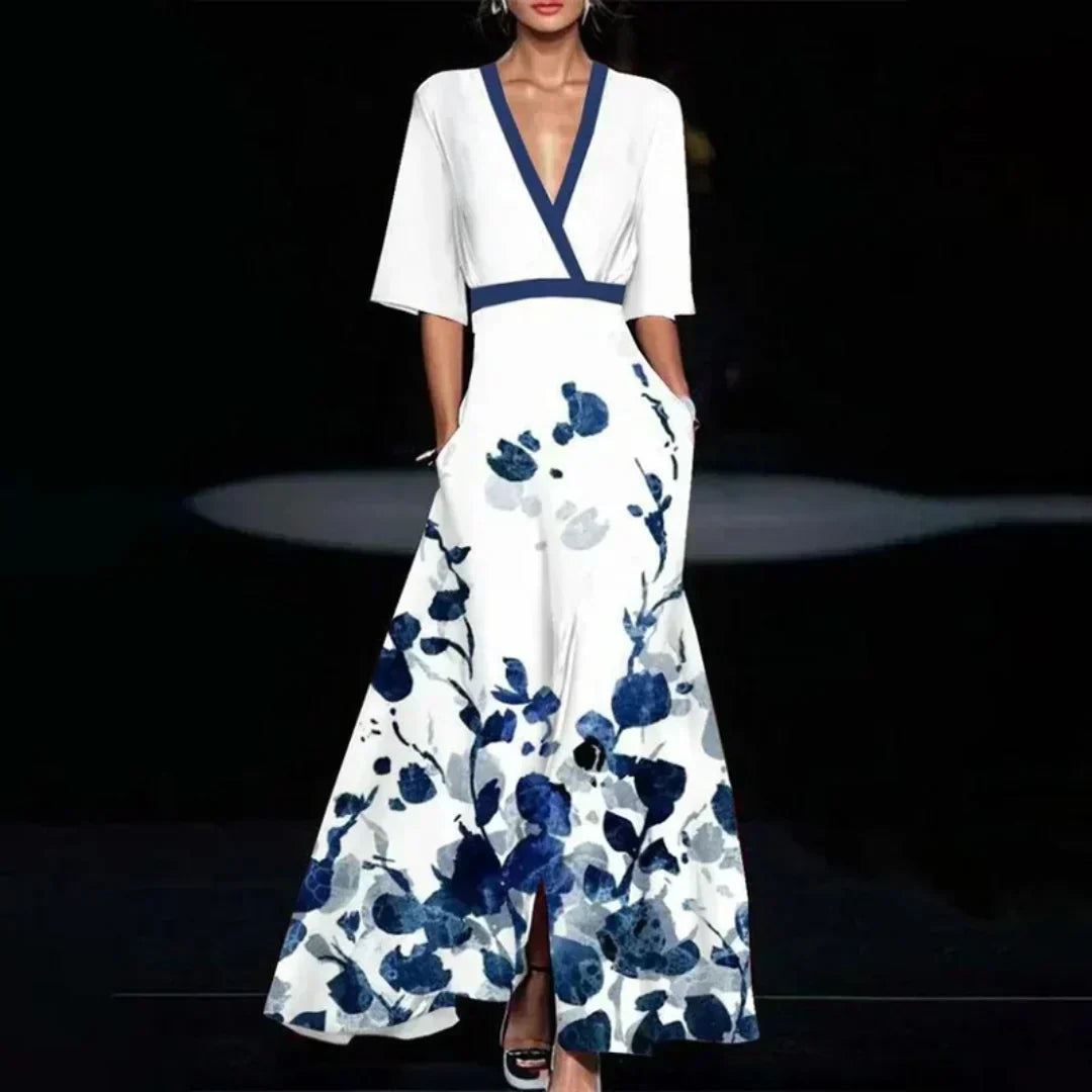 CLARISSA™ | Belted Floral Maxi Dress