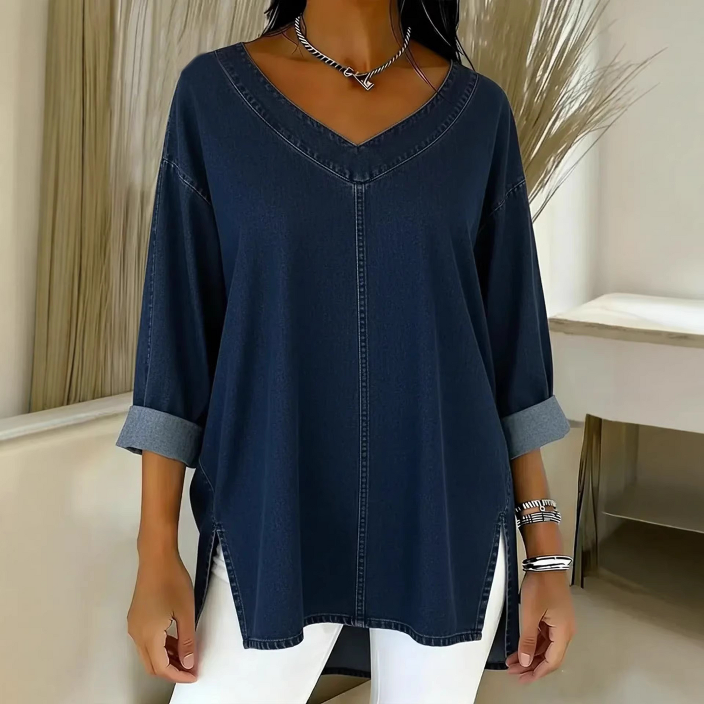 LUCY™ | Washed V-Neck Top