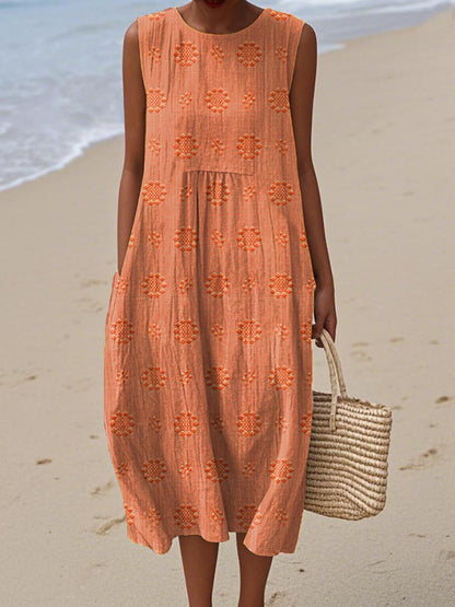 ANGELA™ | Embroidered Cotton Midi Dress