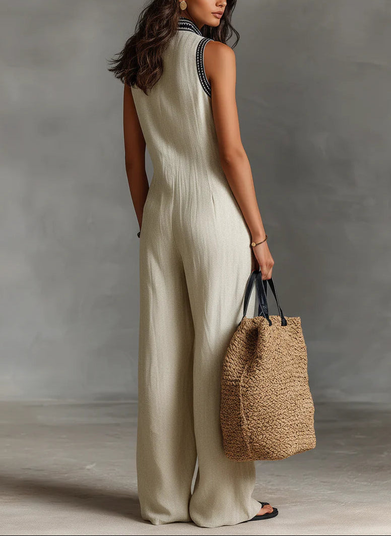 COURTNEY™ | Embroidered Zip Jumpsuit