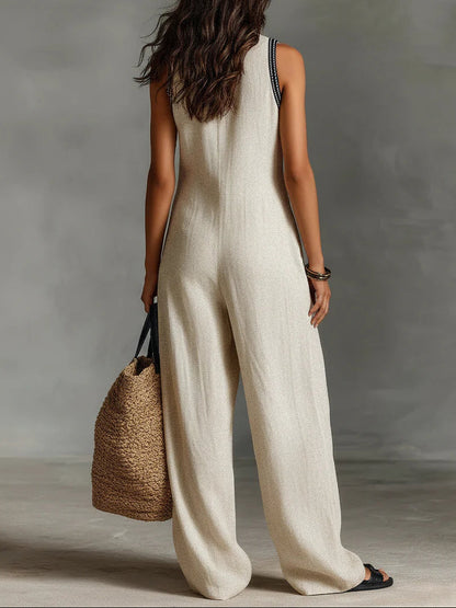 COURTNEY™ | Embroidered Zip Jumpsuit