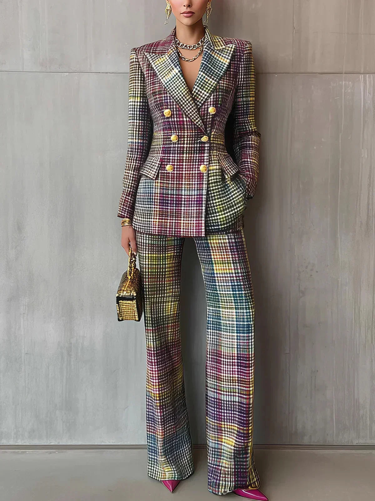 NOVEA™ | Check Blazer Set