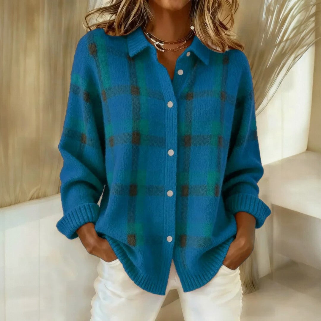 JANETTE™ | Plaid Knit Cardigan
