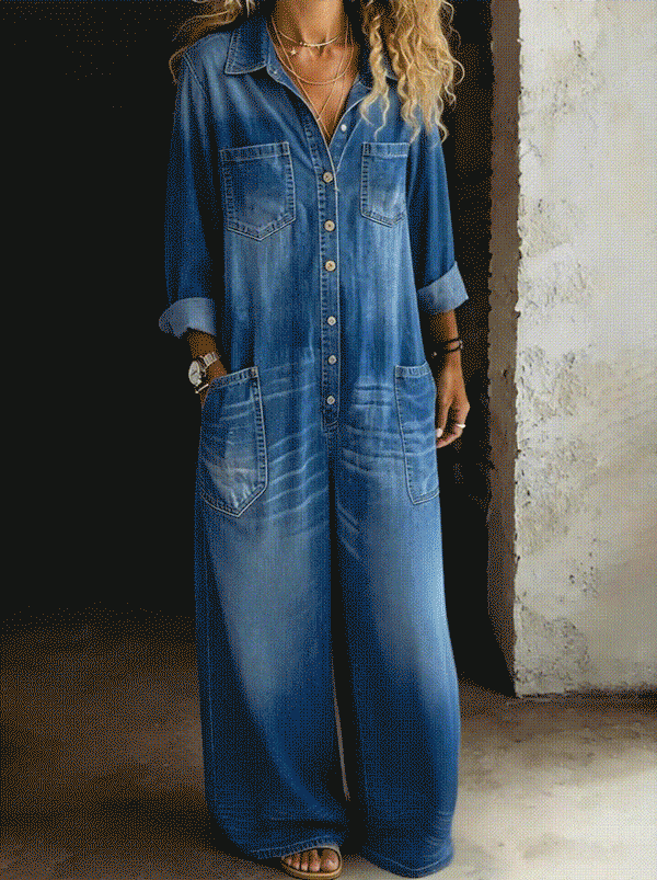 CLEMENTINE™ | Soft Denim Jumpsuit