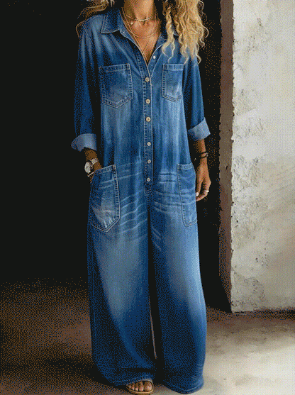 CLEMENTINE™ | Soft Denim Jumpsuit