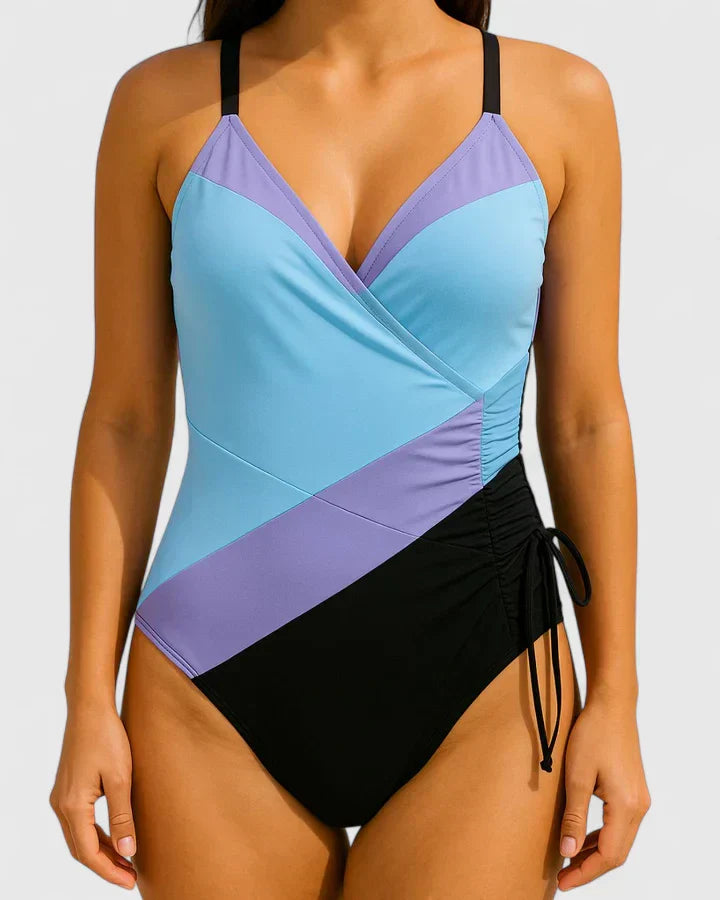 ANGELINA™ | Colour-Block Wrap Swimsuit