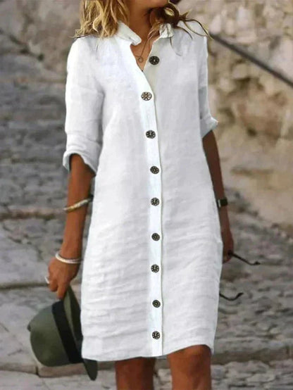 AVERA™ | Linen Shirt Dress