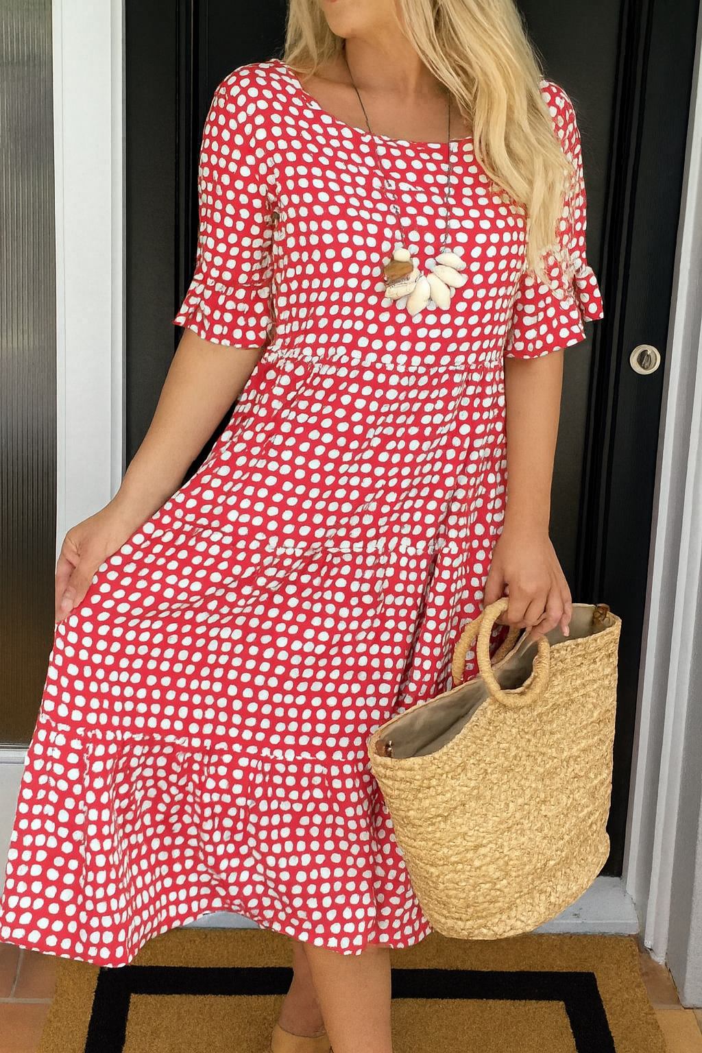 IRIS™ | Polka Dot Midi Dress