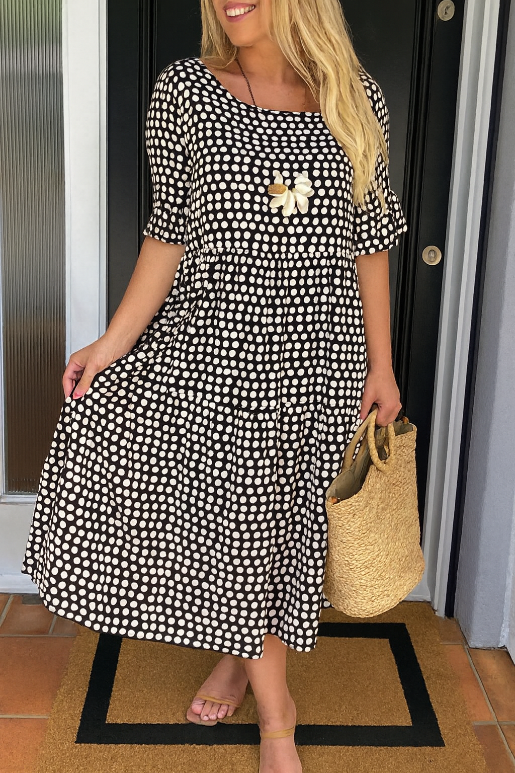 IRIS™ | Polka Dot Midi Dress