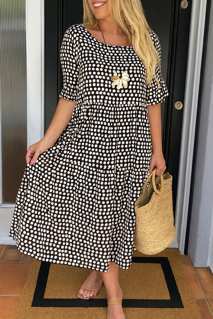 IRIS™ | Polka Dot Midi Dress