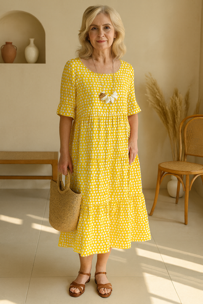 IRIS™ | Polka Dot Midi Dress