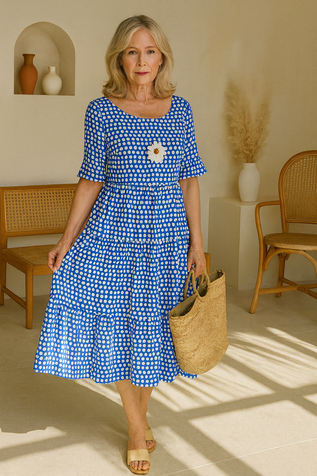 IRIS™ | Polka Dot Midi Dress