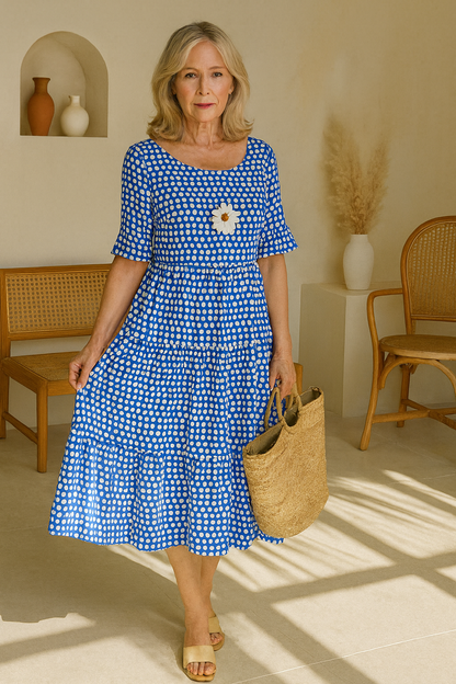 IRIS™ | Polka Dot Midi Dress