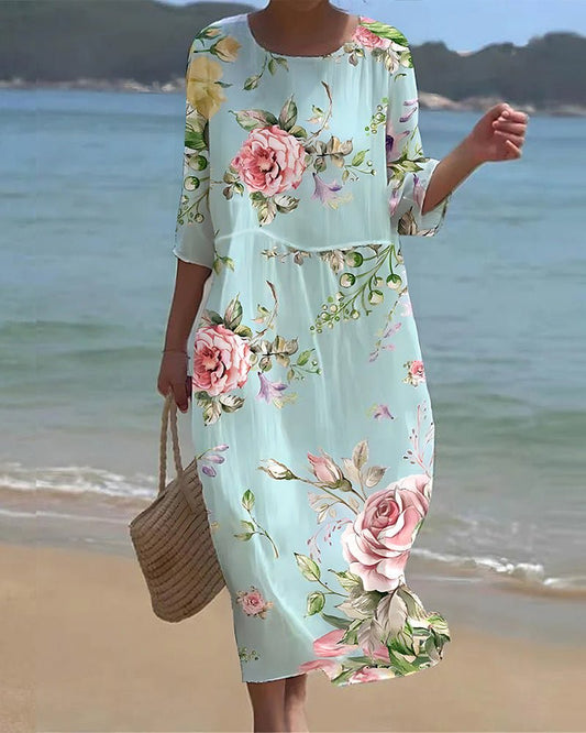 KEELY™ | Relaxed Floral Midi Dress