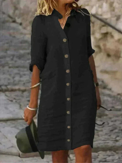 AVERA™ | Linen Shirt Dress