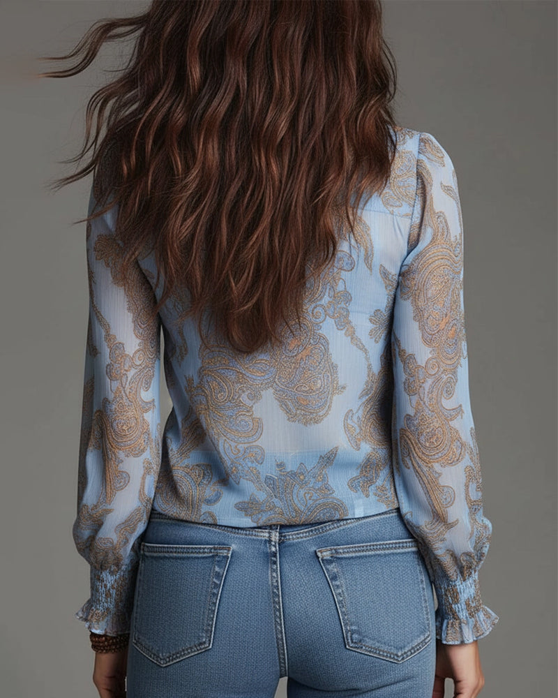 KATIE™ | Ruffle Zip Blouse