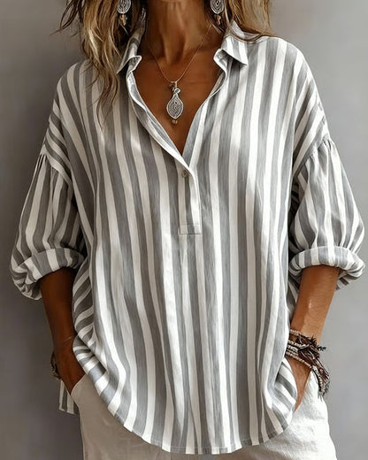 FELICITY™ | Striped Collared Blouse