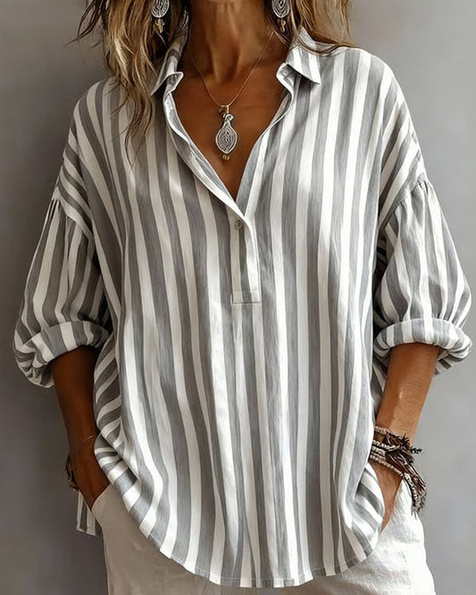 FELICITY™ | Striped Collared Blouse
