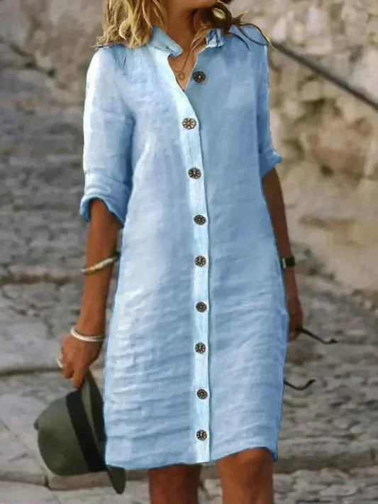 AVERA™ | Linen Shirt Dress