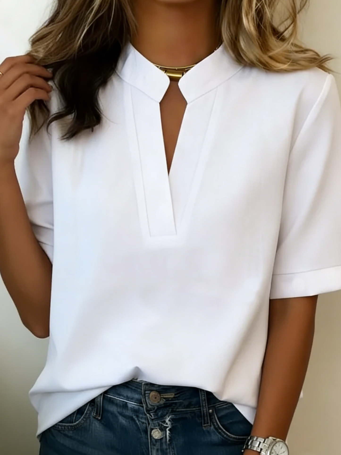 FRANCES™ | Stand Collar Blouse