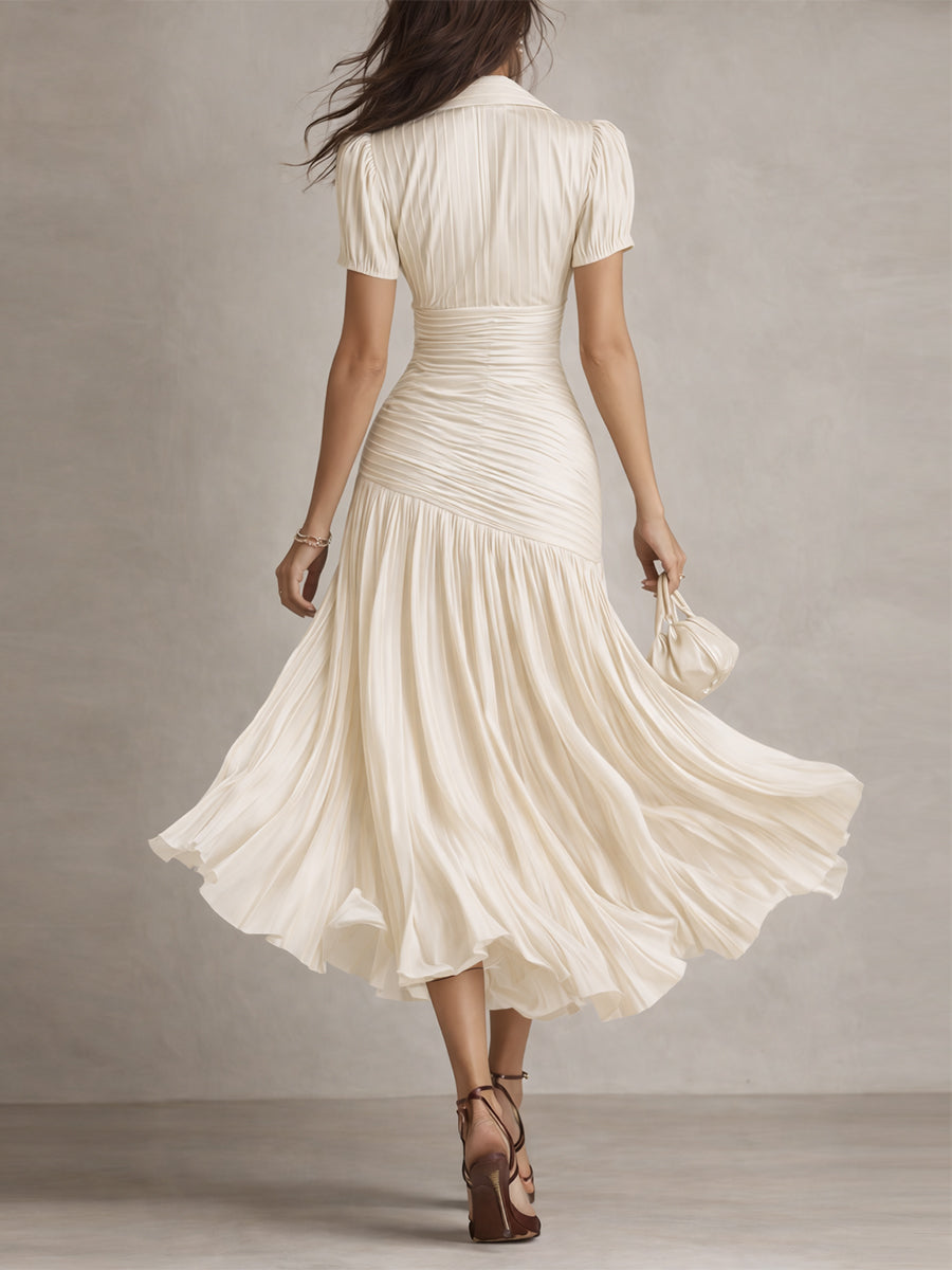 ADRIANA™ | Pleated Midi Dress