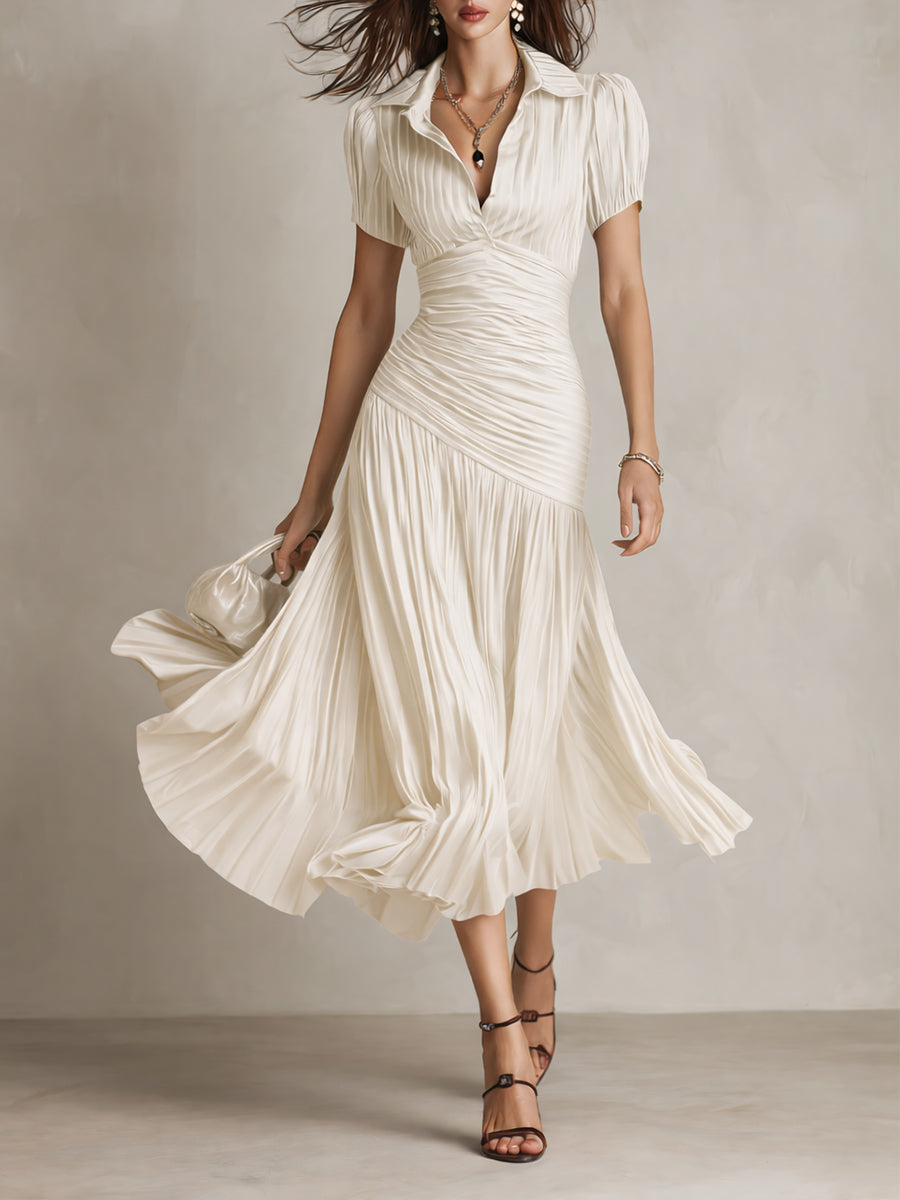 ADRIANA™ | Pleated Midi Dress