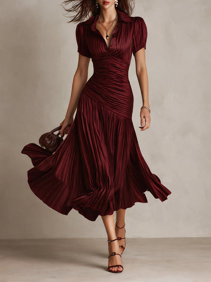 ADRIANA™ | Pleated Midi Dress