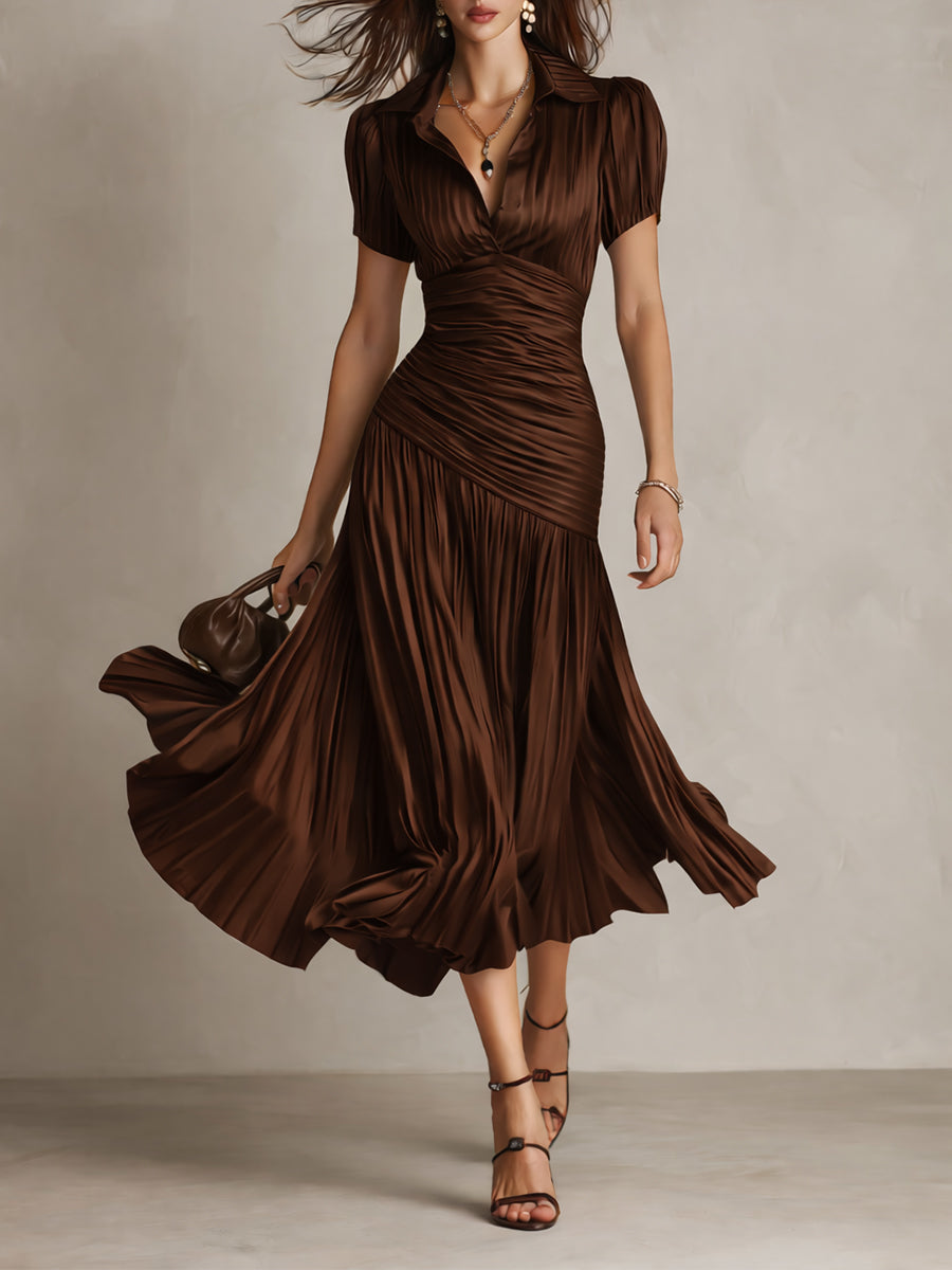 ADRIANA™ | Pleated Midi Dress