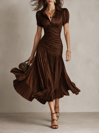 ADRIANA™ | Pleated Midi Dress