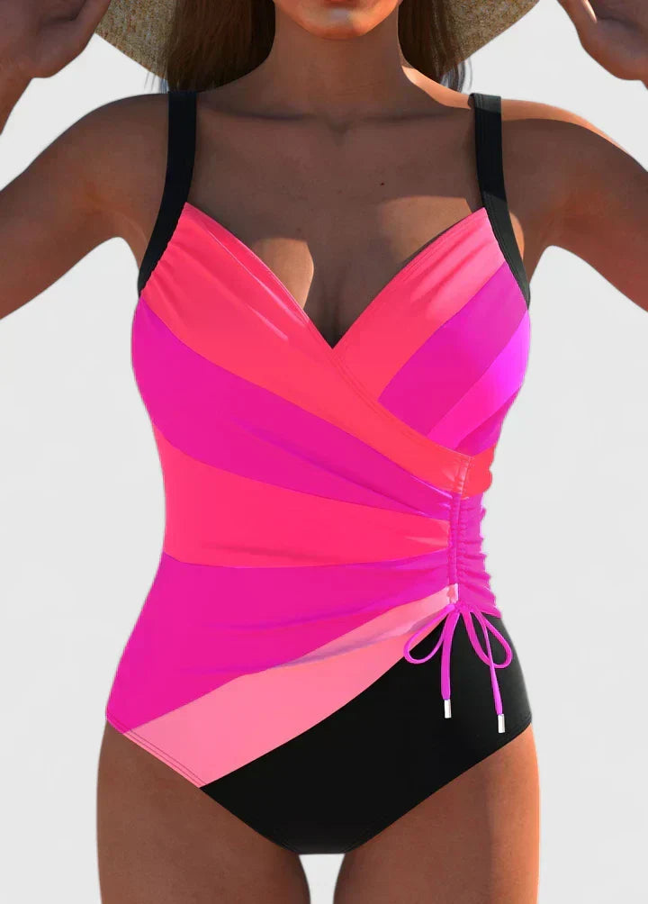 ANGELINA™ | Colour-Block Wrap Swimsuit