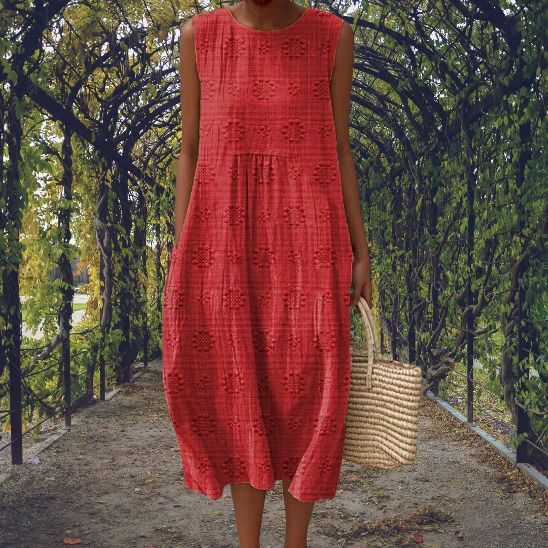 ELAINE™ | Embroidered Midi Dress