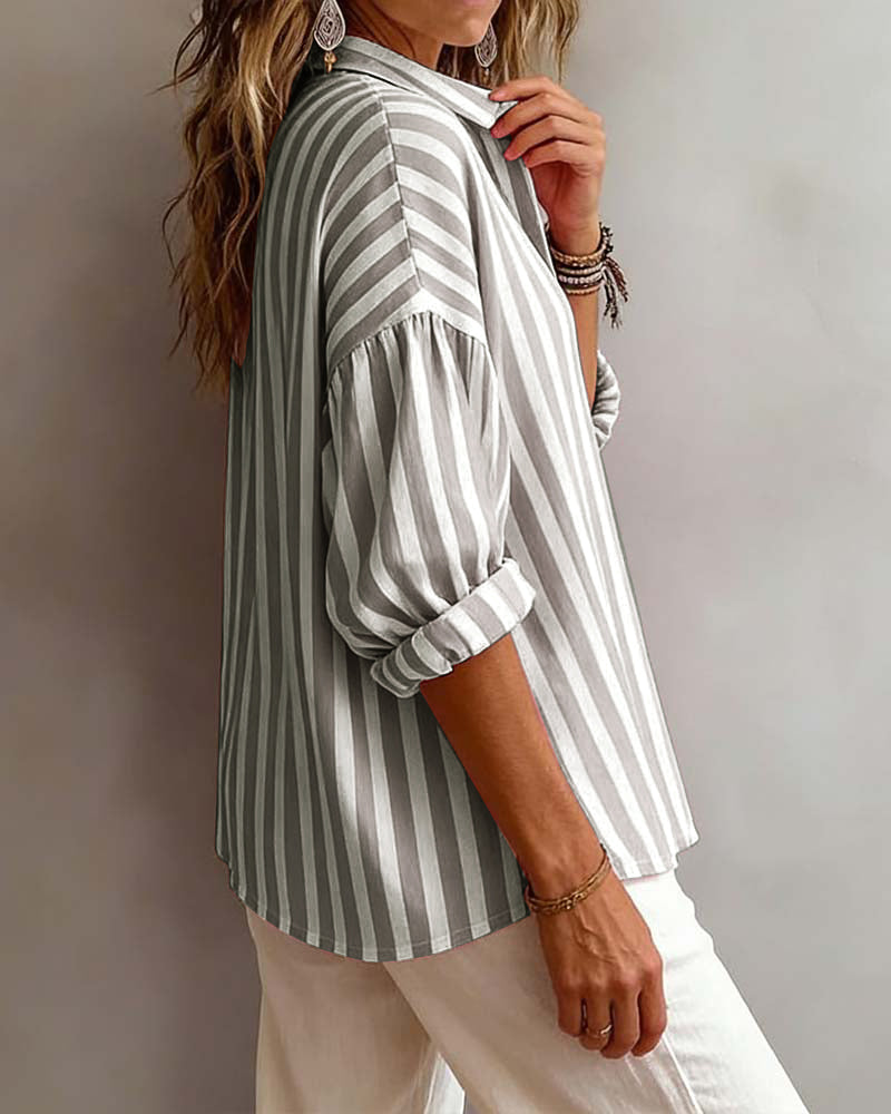 FELICITY™ | Striped Collared Blouse