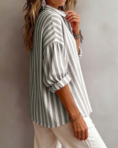 FELICITY™ | Striped Collared Blouse