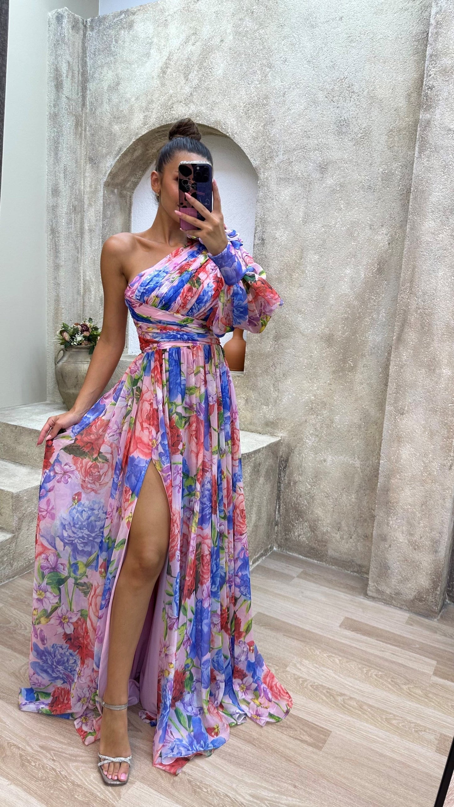 ANASTASIA™ | One-Shoulder Floral Maxi Dress