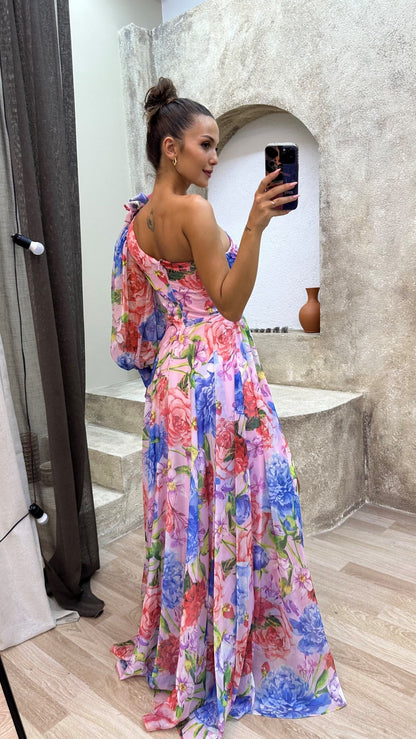 ANASTASIA™ | One-Shoulder Floral Maxi Dress