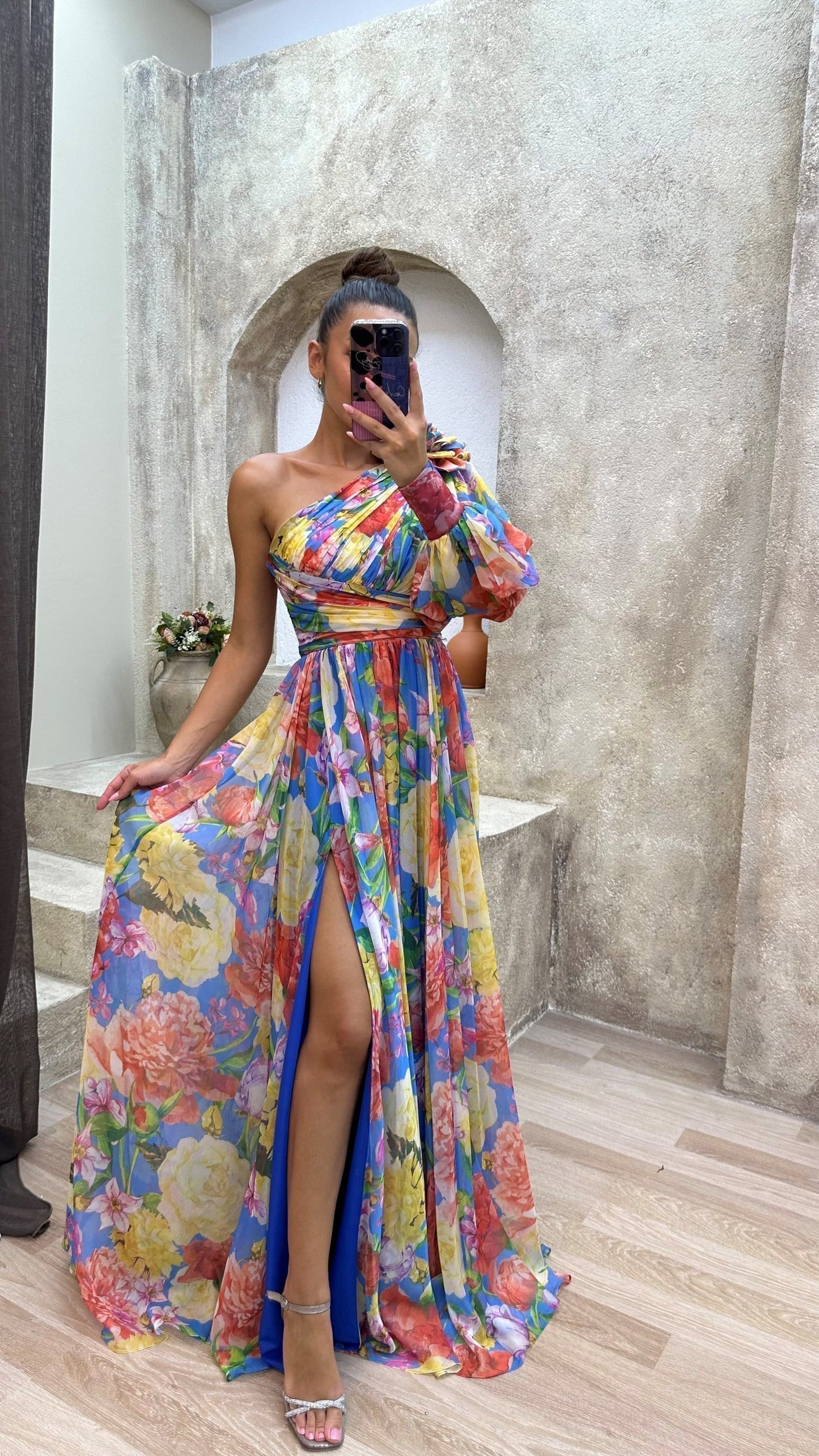 ANASTASIA™ | One-Shoulder Floral Maxi Dress