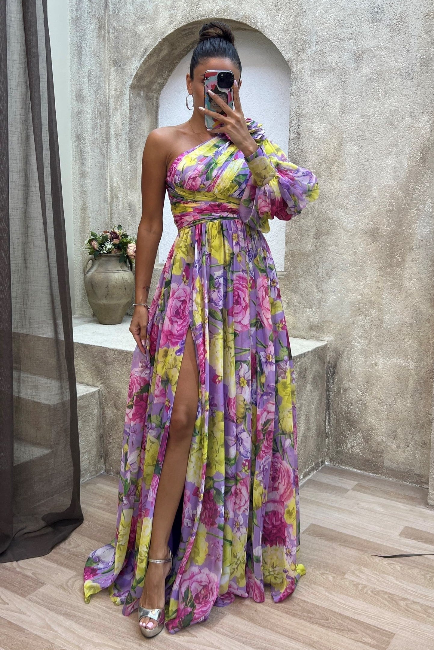 ANASTASIA™ | One-Shoulder Floral Maxi Dress