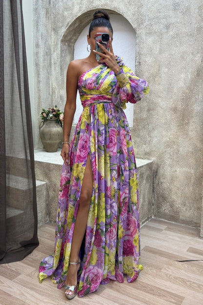 ANASTASIA™ | One-Shoulder Floral Maxi Dress