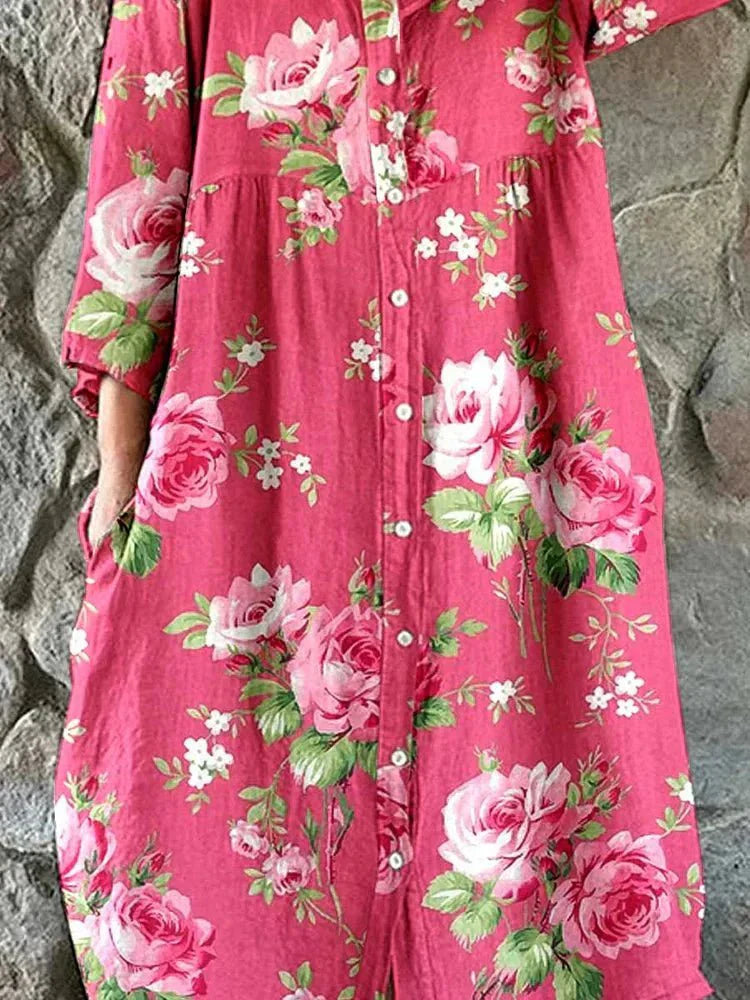 MADDIE™ | Cotton Floral Shirt Dress