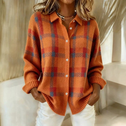 JANETTE™ | Plaid Knit Cardigan