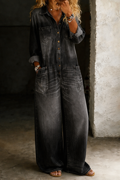 CLEMENTINE™ | Soft Denim Jumpsuit