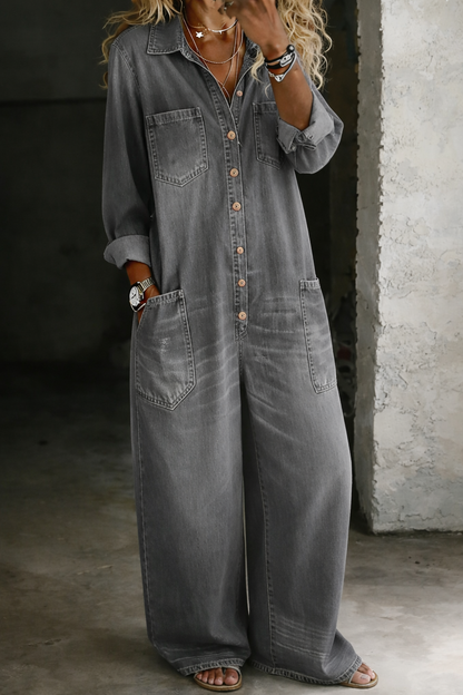 CLEMENTINE™ | Soft Denim Jumpsuit
