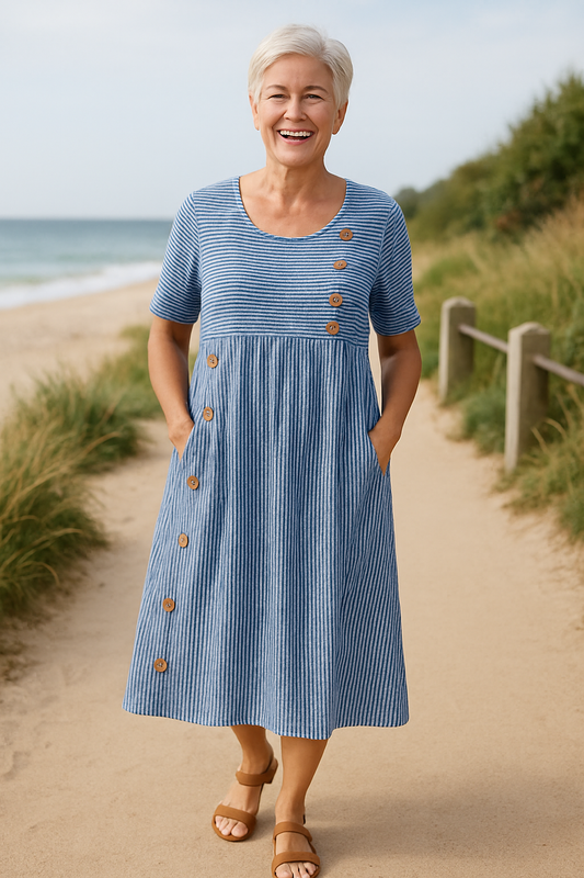 JASMINE™ | Striped Midi Dress