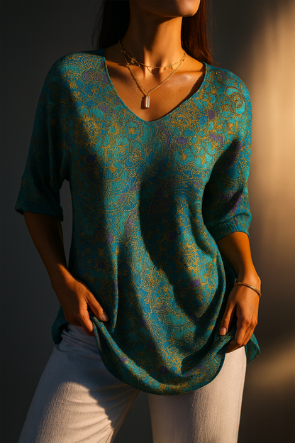 WHITNEY™ | Paisley Knit Top