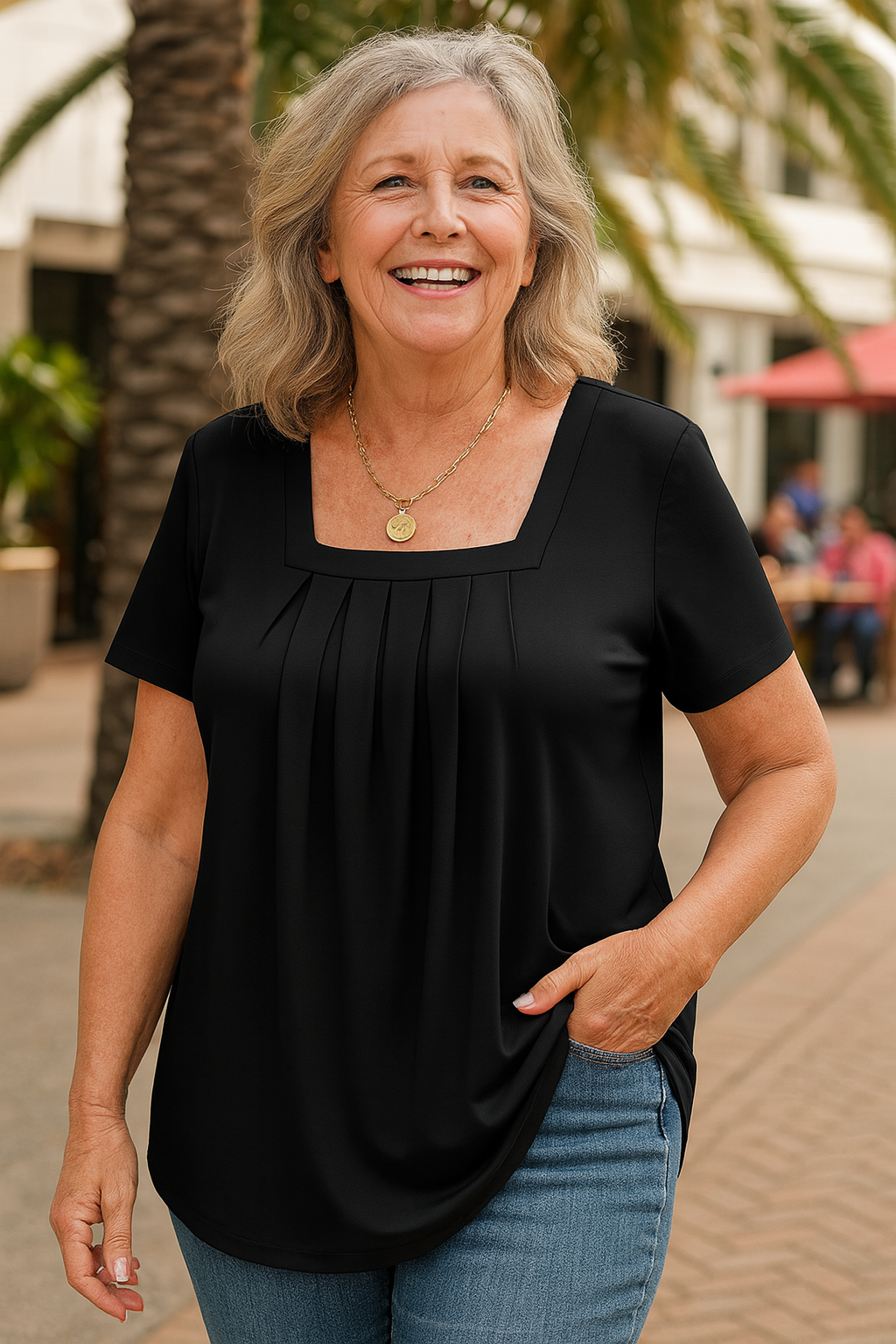 ARIANA™ | Square-Neck Top