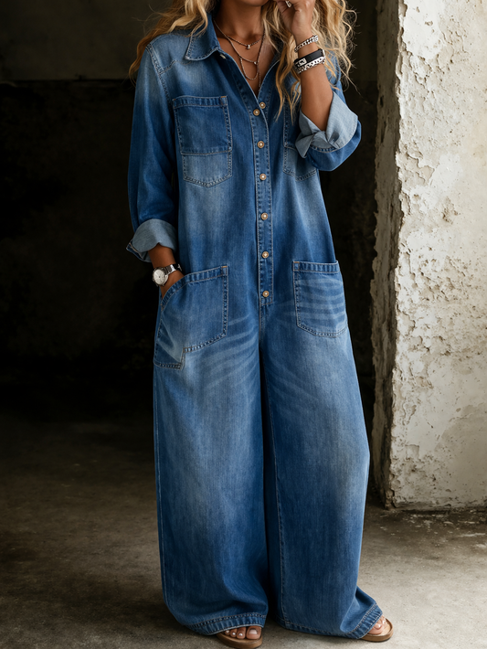 CLEMENTINE™ | Soft Denim Jumpsuit