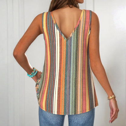 ISALINE™ | Multicolored Striped Top